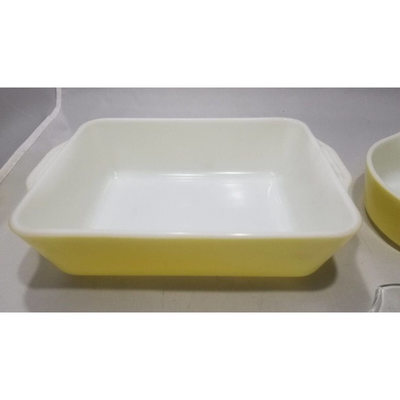 2 set of Yellow Round Pyrex 471, 1 pt Cassarole Baking Dish & Refrigerator Dish - Picture 5 of 12